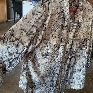 Lightweight button up snakeskin print